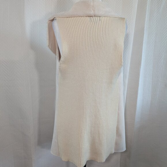 Twelve by Ontwelfth Faux Fur Sweater Waterfall Vest Soft Cozy Layering Large - Picture 3 of 14